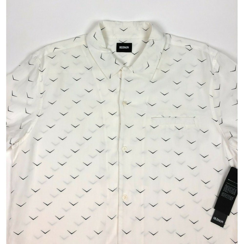 Hudson Camp Collar Printed Short Sleeve Button Up - Picture 3 of 11